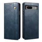 For Google Pixel 8A Oil Wax Crazy Horse Texture Leather Phone Case(Blue) - 1