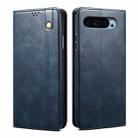 For Google Pixel 9 / 9 Pro Oil Wax Crazy Horse Texture Leather Phone Case(Blue) - 1