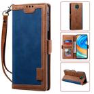 For Xiaomi Redmi Note 9 Retro Splicing Horizontal Flip Leather Case with Card Slots & Holder & Wallet(Blue) - 1