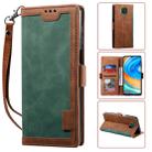 For Xiaomi Redmi Note 9 Retro Splicing Horizontal Flip Leather Case with Card Slots & Holder & Wallet(Green) - 1