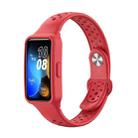 For Huawei Band 8 Integrated Solid Color Silicone Watch Band(Red) - 1