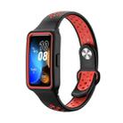 For Huawei Band 8 Integrated Two Color Silicone Watch Band(Black Red) - 1
