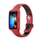 For Huawei Band 8 Integrated Two Color Silicone Watch Band(Red Black) - 1