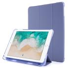 For iPad 9.7 (2018) & (2017) Airbag Horizontal Flip Leather Case with Three-fold Holder & Pen Holder(Purple) - 1