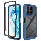 For Honor X8a Starry Sky Solid Color Shockproof TPU Clear PC Phone Case(Blue) - 1