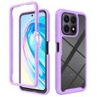 For Honor X8a Starry Sky Solid Color Shockproof TPU Clear PC Phone Case(Purple) - 1