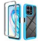 For Honor X8a Starry Sky Solid Color Shockproof TPU Clear PC Phone Case(Sky Blue) - 1