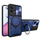 For Motorola Edge 30 Fusion CD Texture Sliding Camshield Magnetic Holder Phone Case(Blue) - 1