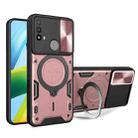 For Motorola Moto E20 / E30 / E40 CD Texture Sliding Camshield Magnetic Holder Phone Case(Pink) - 1