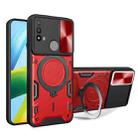 For Motorola Moto E20 / E30 / E40 CD Texture Sliding Camshield Magnetic Holder Phone Case(Red) - 1