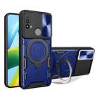 For Motorola Moto E20 / E30 / E40 CD Texture Sliding Camshield Magnetic Holder Phone Case(Blue) - 1