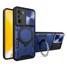 For Motorola Edge 30 CD Texture Sliding Camshield Magnetic Holder Phone Case(Blue) - 1