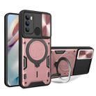 For Motorola Moto G60 CD Texture Sliding Camshield Magnetic Holder Phone Case(Pink) - 1