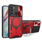 For Motorola Moto G60 CD Texture Sliding Camshield Magnetic Holder Phone Case(Red) - 1