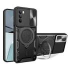 For Motorola Moto G62 CD Texture Sliding Camshield Magnetic Holder Phone Case(Black) - 1