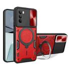 For Motorola Moto G62 CD Texture Sliding Camshield Magnetic Holder Phone Case(Red) - 1