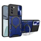 For Motorola Moto G62 CD Texture Sliding Camshield Magnetic Holder Phone Case(Blue) - 1