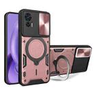 For Motorola Edge 30 Neo CD Texture Sliding Camshield Magnetic Holder Phone Case(Pink) - 1