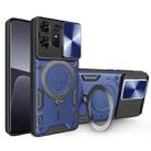 For Motorola Edge 50 Pro Global CD Texture Sliding Camshield Magnetic Holder Phone Case(Blue) - 1