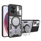 For Motorola Moto G55 CD Texture Sliding Camshield Magnetic Holder Phone Case(Silver) - 1