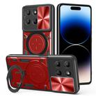 For Motorola Moto G15 CD Texture Sliding Camshield Magnetic Holder Phone Case(Red) - 1
