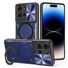 For Motorola Moto G75 5G CD Texture Sliding Camshield Magnetic Holder Phone Case(Blue) - 1