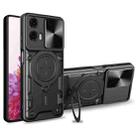 For Motorola Moto G24 Power CD Texture Sliding Camshield Magnetic Holder Phone Case(Black) - 1