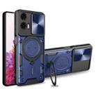 For Motorola Moto G24 Power CD Texture Sliding Camshield Magnetic Holder Phone Case(Blue) - 1