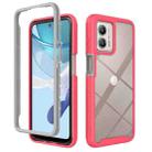 For Motorola Moto G53 Starry Sky Solid Color Shockproof TPU Clear PC Phone Case(Frosted Pink) - 1