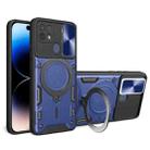 For OPPO A15 / A15s / A35 2021 CD Texture Sliding Camshield Magnetic Holder Phone Case(Blue) - 1