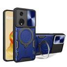 For OPPO Reno8 T 5G CD Texture Sliding Camshield Magnetic Holder Phone Case(Blue) - 1