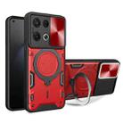 For OPPO Reno8 Pro 5G CD Texture Sliding Camshield Magnetic Holder Phone Case(Red) - 1