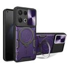For OPPO Reno8 Pro 5G CD Texture Sliding Camshield Magnetic Holder Phone Case(Purple) - 1