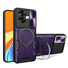 For OPPO A79 5G Global CD Texture Sliding Camshield Magnetic Holder Phone Case(Purple) - 1