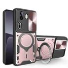 For OPPO Reno11 Pro 5G Global CD Texture Sliding Camshield Magnetic Holder Phone Case(Pink) - 1