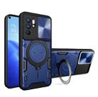 For OPPO Reno 6 4G CD Texture Sliding Camshield Magnetic Holder Phone Case(Blue) - 1