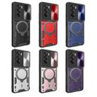 For OPPO Reno12 Pro 5G Global CD Texture Sliding Camshield Magnetic Holder Phone Case(Silver) - 2