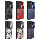 For OPPO Reno12 5G Global CD Texture Sliding Camshield Magnetic Holder Phone Case(Purple) - 2