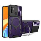 For OPPO A53 4G CD Texture Sliding Camshield Magnetic Holder Phone Case(Purple) - 1