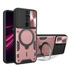 For OPPO A9 2020 / A5 2020 / A11x CD Texture Sliding Camshield Magnetic Holder Phone Case(Pink) - 1