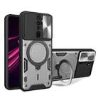 For OPPO A9 2020 / A5 2020 / A11x CD Texture Sliding Camshield Magnetic Holder Phone Case(Silver) - 1