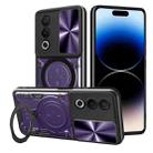 For OPPO A3 Pro 5G India CD Texture Sliding Camshield Magnetic Holder Phone Case(Purple) - 1
