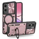 For OPPO A5 5G Global / A5x 5G CD Texture Sliding Camshield Magnetic Holder Phone Case(Pink) - 1