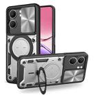 For OPPO A5 5G Global / A5x 5G CD Texture Sliding Camshield Magnetic Holder Phone Case(Silver) - 1