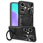 For OPPO A59 5G Global CD Texture Sliding Camshield Magnetic Holder Phone Case(Black) - 1
