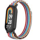 For Xiaomi Mi Band 8 Metal Plug Loop Nylon Watch Band(Black+Colorful) - 1