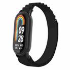 For Xiaomi Mi Band 8 Metal Plug Loop Nylon Watch Band(Black+Black) - 1