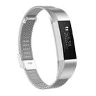 For Fitbit Alta / Alta HR / ACE Watch Button Mesh Metal Replacement Strap Watchband, Size:L(Silver) - 1