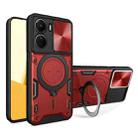 For vivo Y16 CD Texture Sliding Camshield Magnetic Holder Phone Case(Red) - 1