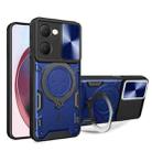 For vivo Y03 / Y18 / Y18e 4G CD Texture Sliding Camshield Magnetic Holder Phone Case(Blue) - 1